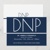 Minimalistisch blauw virtueel DNP-Afstuderen Kaart (Voorkant / Achterkant)