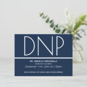 Minimalistisch blauw virtueel DNP-Afstuderen Kaart (Staand voorkant)