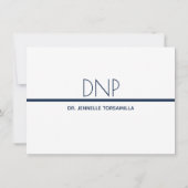 Minimalistisch blauw virtueel DNP-Afstuderen Kaart (Achterkant)