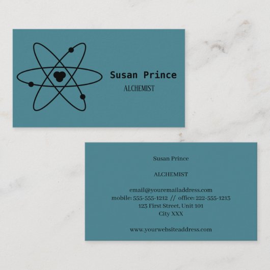 Minimalistisch blauw visitekaartje (Voorkant / Achterkant)