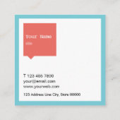 Minimalistisch blauw Visitekaartje voor spraakBubb (Achterkant)