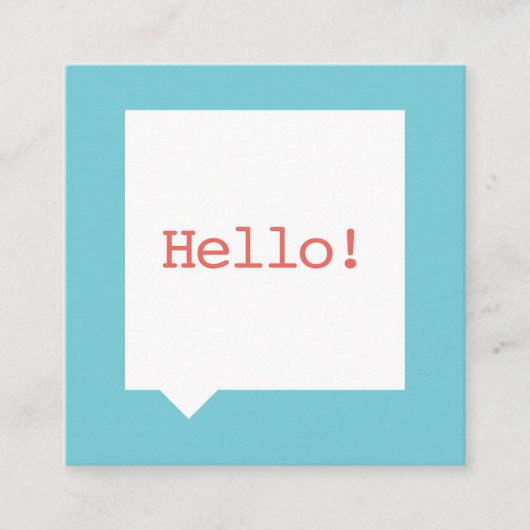 Minimalistisch blauw Visitekaartje voor spraakBubb (Voorkant)