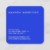 Minimalistisch blauw voor professionele sociale me vierkante visitekaartje (Achterkant)
