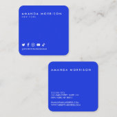 Minimalistisch blauw voor professionele sociale me vierkante visitekaartje (Voorkant / Achterkant)