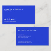 Minimalistisch blauw voor professionele sociale me visitekaartje (Voorkant / Achterkant)