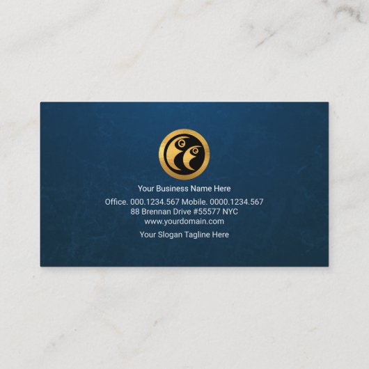 Minimalistisch blauw watergrunge Stijlvol Modern Visitekaartje (Achterkant)