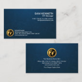 Minimalistisch blauw watergrunge Stijlvol Modern Visitekaartje (Voorkant / Achterkant)