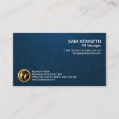 Minimalistisch blauw watergrunge Stijlvol Modern Visitekaartje (Voorkant)