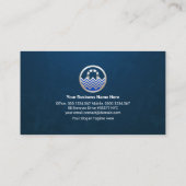 Minimalistisch blauw waterleidingonderhoud visitekaartje (Achterkant)