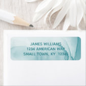 Minimalistisch blauw Waterverf retouradres label (Insitu)