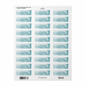 Minimalistisch blauw Waterverf retouradres label (Full Sheet)