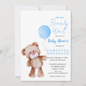 Minimalistisch blauw 'We kunnen niet wachten!' Bab Kaart (Voorkant)