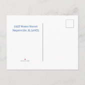 Minimalistisch blauw-wit aangepast Afstuderen Aankondigingskaart (Achterkant)