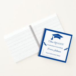 Minimalistisch blauw-wit Afstuderen Notitieboek