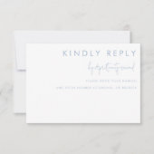 Minimalistisch Blauw Wit Bloemen Modern Bruiloft A RSVP Kaartje (Voorkant)