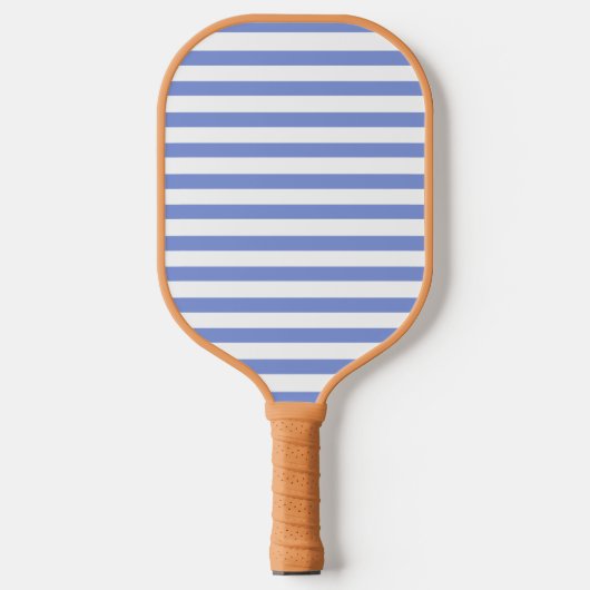 Minimalistisch blauw & wit cabana strepen pickleball paddle (Voorkant)