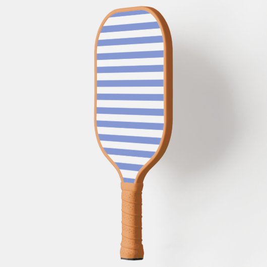 Minimalistisch blauw & wit cabana strepen pickleball paddle (Links)