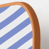 Minimalistisch blauw & wit cabana strepen pickleball paddle (Links Detail)