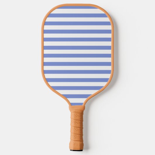 Minimalistisch blauw & wit cabana strepen pickleball paddle (Achterkant)