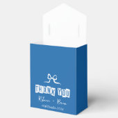 Minimalistisch blauw & wit Dank u bruiloft Bedankdoosjes (Geopend)