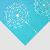 Minimalistisch Blauw Wit Paardebloem Naam Schattig Tissuepapier (Detail)