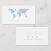 Minimalistisch blauw wit reisblogger Visitekaartje (Voorkant / Achterkant)