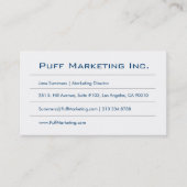 Minimalistisch blauw wit visitekaartje (Voorkant)