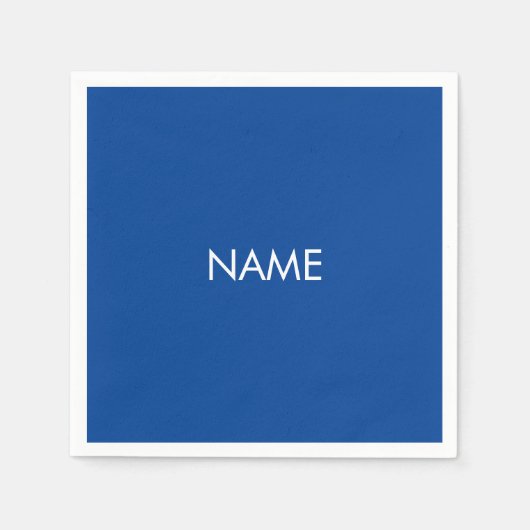 Minimalistisch blauw-witte monogram van de douanen servet (Voorkant)