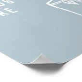 Minimalistisch blauw Zandenuw hier Poster (Hoek)