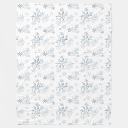 Minimalistisch Blauw Zilver Grijs Winter Wonderlan Fleece Deken (Voorkant)
