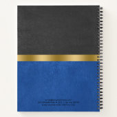 Minimalistisch blauw & zwart  kunstleer notitieboek (Achterkant)