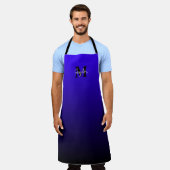 Minimalistisch blauw zwart Ombre Naam Monogram Sch Schort (Gedragen)