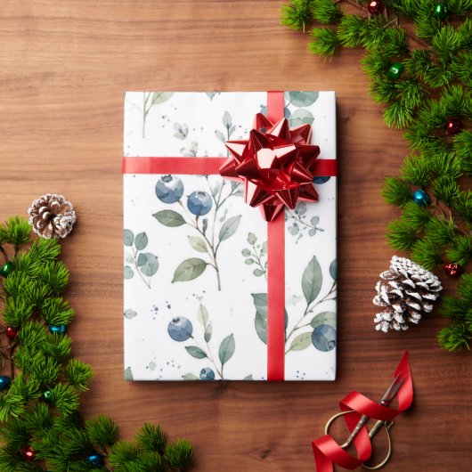 Minimalistisch Blauwebes Verjaardags Inpakpapier (Feestdagen Geschenken)