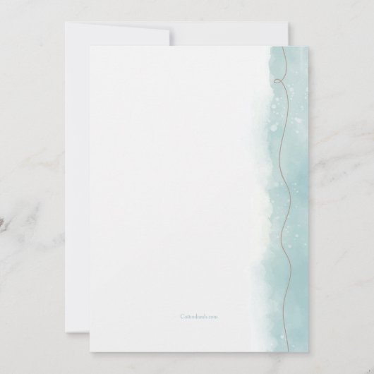 Minimalistisch Blauwgroen Afstuderen Kaart (Achterkant)