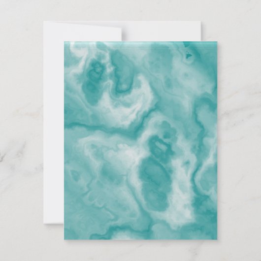 Minimalistisch Blauwgroen Blauw Marmeren Grensmono Notitiekaartje (Achterkant)