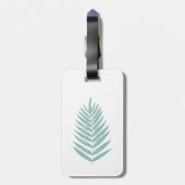 Minimalistisch Blauwgroen blauw palmrond Bagagelabel (Achterkant verticaal)