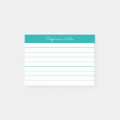 Minimalistisch Blauwgroen, elegant, gepersonalisee Post-it® Notes (Voorkant)