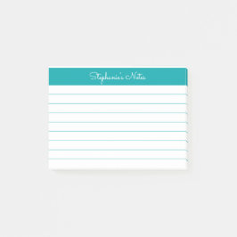 Minimalistisch Blauwgroen, elegant, gepersonalisee Post-it® Notes