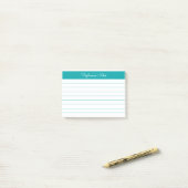 Minimalistisch Blauwgroen, elegant, gepersonalisee Post-it® Notes (Op bureau)