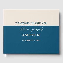 Minimalistisch Blauwgroen en Cream Custom Wedding