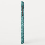 Minimalistisch Blauwgroen Faux Glitter Monogram Case-Mate iPhone Case (Achterkant/links)