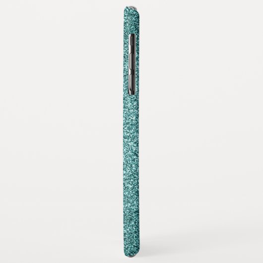 Minimalistisch Blauwgroen Faux Glitter Monogram Case-Mate iPhone Case (Achterkant/links)