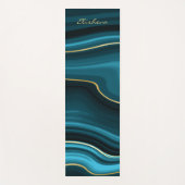 Minimalistisch Blauwgroen stromen, Turquoise & Gol Yogamat (Voorkant)