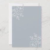 Minimalistisch Bleek blauw borduurtje Kaart (Achterkant)