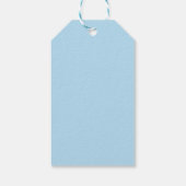 Minimalistisch Bleek blauw Label met boog Cadeaulabel (Achterkant)