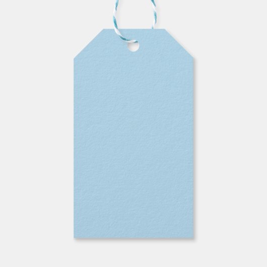 Minimalistisch Bleek blauw Label met boog Cadeaulabel (Achterkant)
