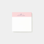 Minimalistisch Bleek Roze Modern Monogram Post-it® Notes (Voorkant)