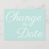 Minimalistisch Bleek Zee Groen Wijzig de datum Aankondigingskaart (Voorkant)
