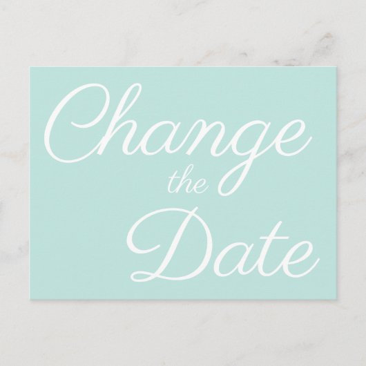 Minimalistisch Bleek Zee Groen Wijzig de datum Aankondigingskaart (Voorkant)