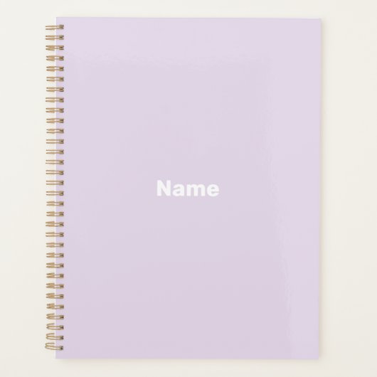 Minimalistisch bleke lavendel maatjaar monogram planner (Voorkant)